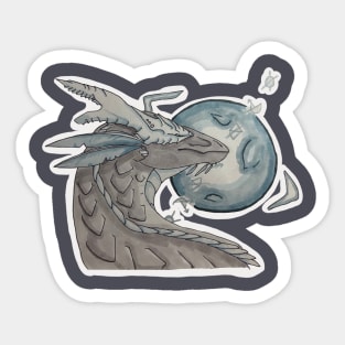 Moon dragon Sticker